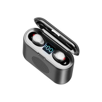 F9 Bluetooth 5.0 headset TWS wireless headset stereo headset earplugs, charging box with Bluetooth audio